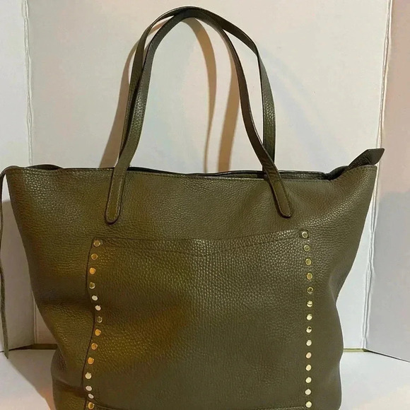 Rebecca Minkoff green leather tote handbag